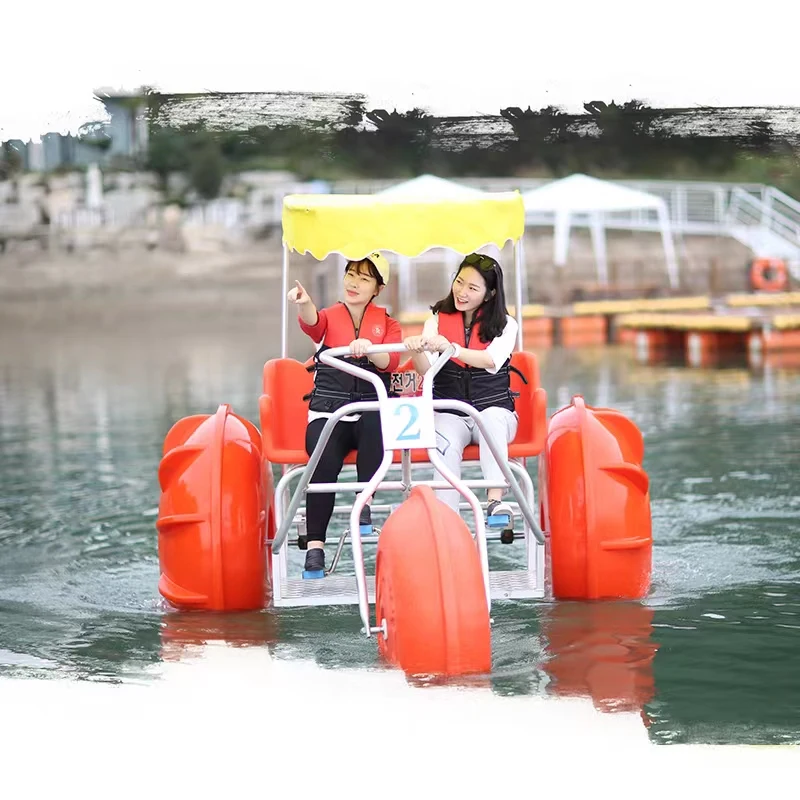 Aqua Water Park Sea Sports Equipment Pedal Boat Water Tricycle Bike With Big Wheels