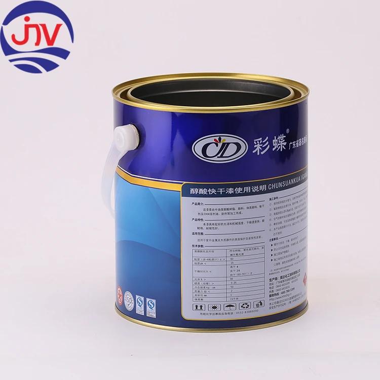 Round Steel Drum Customized Printing Metal Pails 3L Metal Tin Can For Paint
