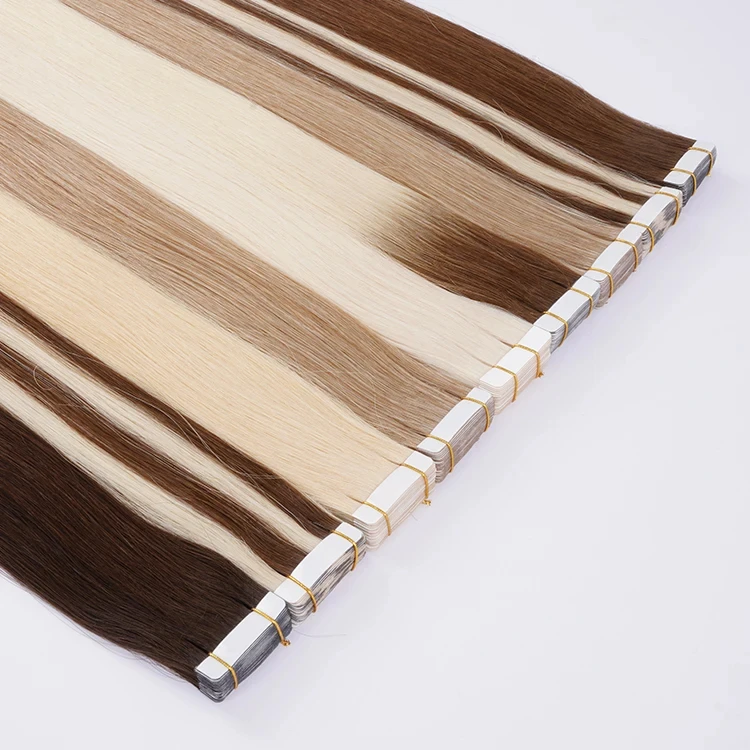 Wholesale 12A Grade European Tape Hair Extension Double Drawn Virgin Remy 100Human Hair Tape In Hair Extension