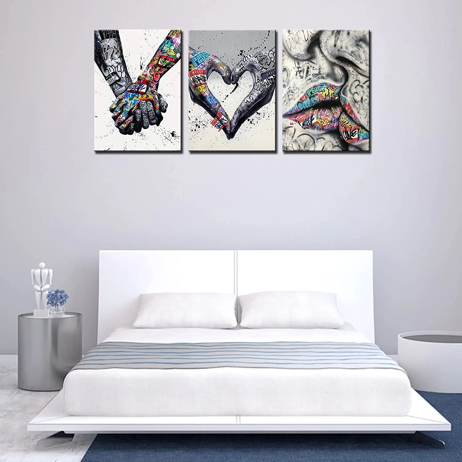 Banksy кулак Вдохновляющие пальцы классические картины уличного искусства красочные граффити настенные 3 шт. Постер и принты