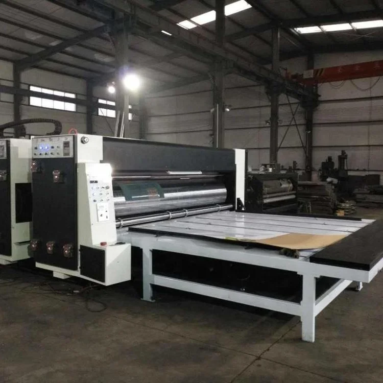 Pizza box making machine Semi automatic 4 color flexo printing slotting die cutting machine for carton box maker