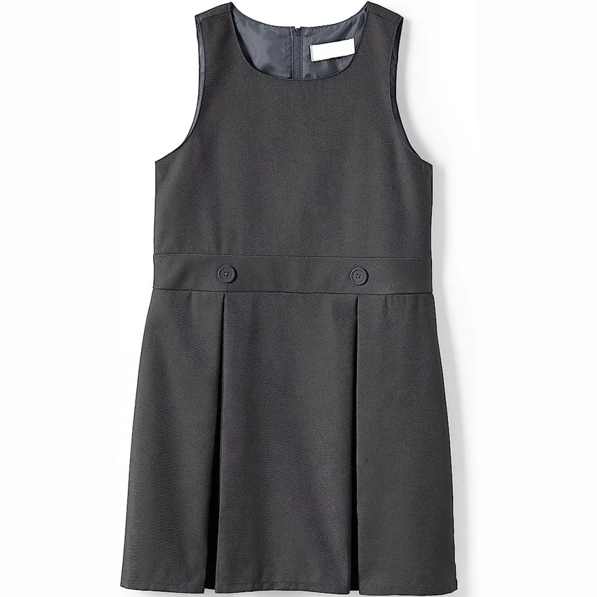 Customized School British Style Khaki Girls Uniform Solid Jumper