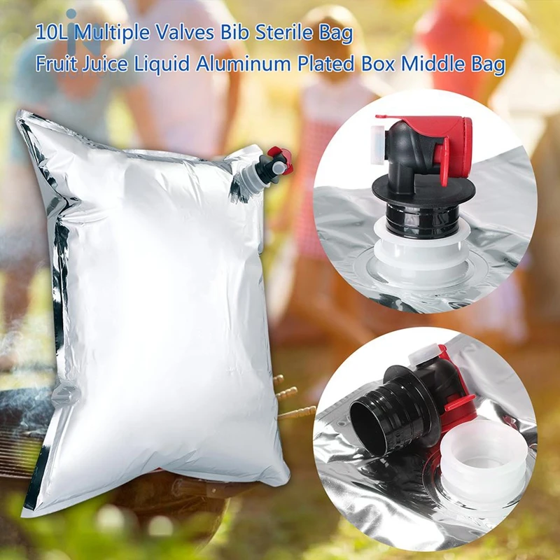 Customized Bpa Free Bib Bag In Box Wine Dispenser Aluminum Wine Packaging Bag With Tap/Valve