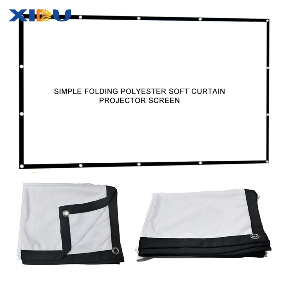 XIDU Portable Foldable Outdoor 200 Inch Projection Screen Label Tension Lightproof Movie Video Projector Screen