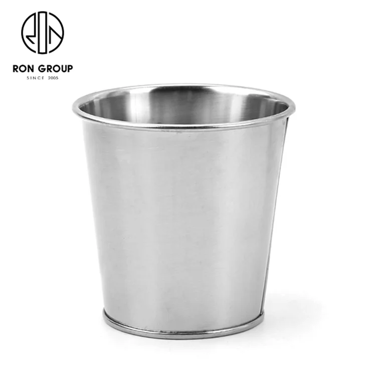 Restaurant Bar Buffet Barware Table Decorations Food Grade Mini Kitchen Metal Stainless Steel Food Serving French Fries Bucket