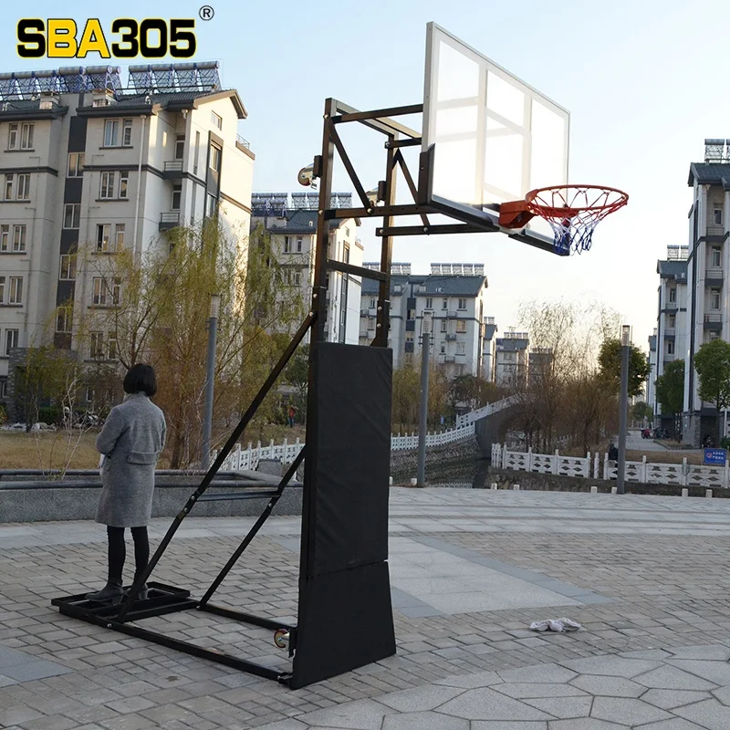 Classic Style Height Adjustable Portable Basketball Hoop System for Adult Training