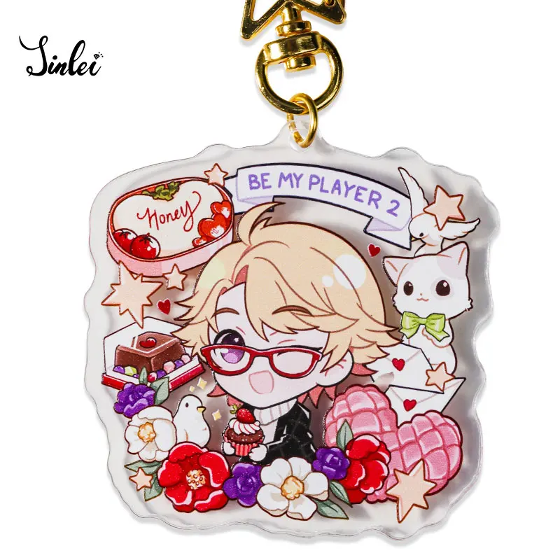 Jinlei 2024 creative transparent printing colorful laser Hologram Keychain cute anime character customized acrylic keychain