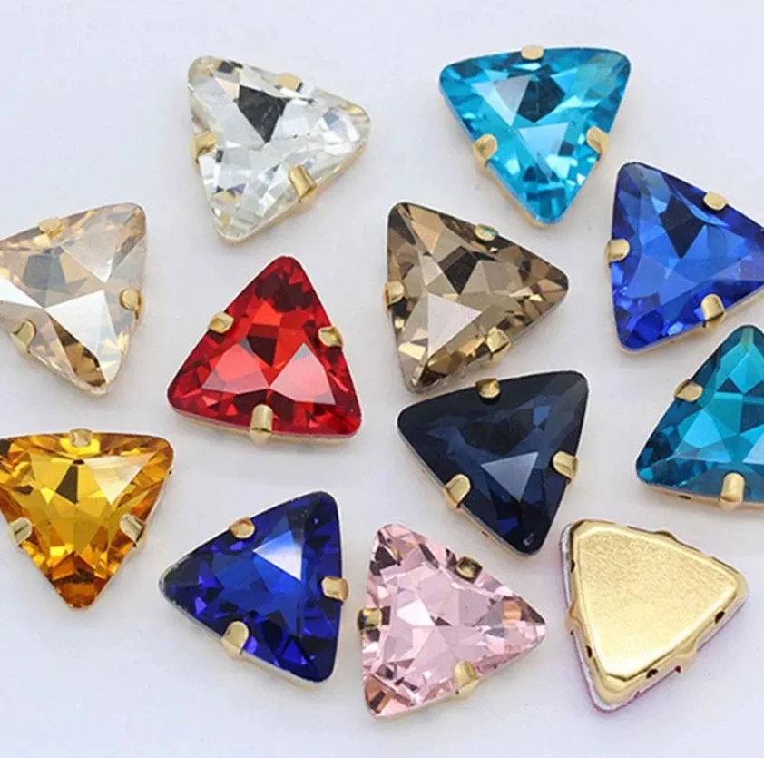 New arrival topz factory sewing on beads heart shape colorful rhinestone claw setting for clothing