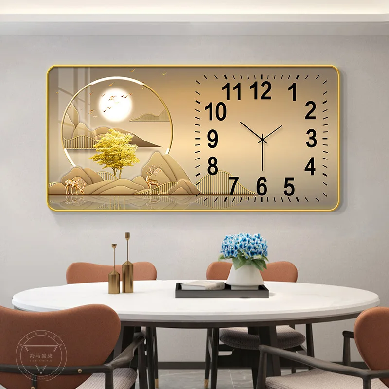 Luxury Home Animal Abstract Painting Wall Clock Of Crystal Porcelain Wall Art For Home Decor