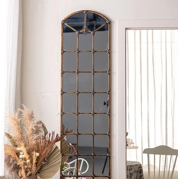 Essent Iron Metal Frame Mirror Decorative Plain Retro Wall Mounted Large French Vintage Full Length Wall Mirror