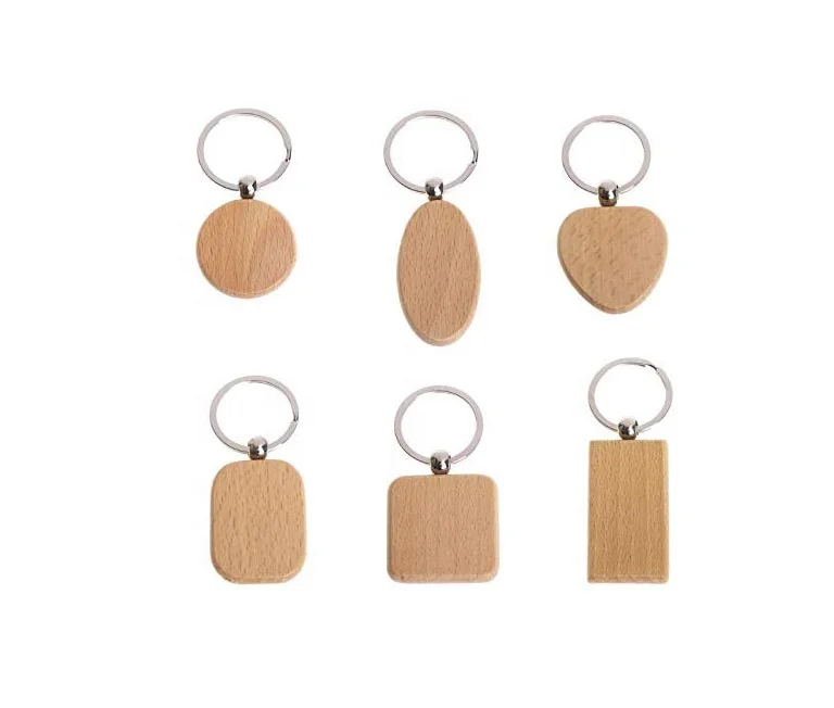 Premium Quality Eco-friendly Customized Logo Wood Keychain