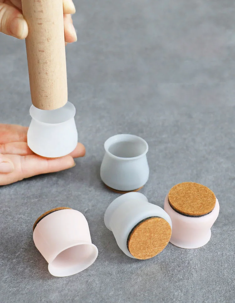 Factory Direct Supplier Noise Cancelling 2 inch Felt Bottom Soft Silicone Table Chair Leg Cover to Protect Floors