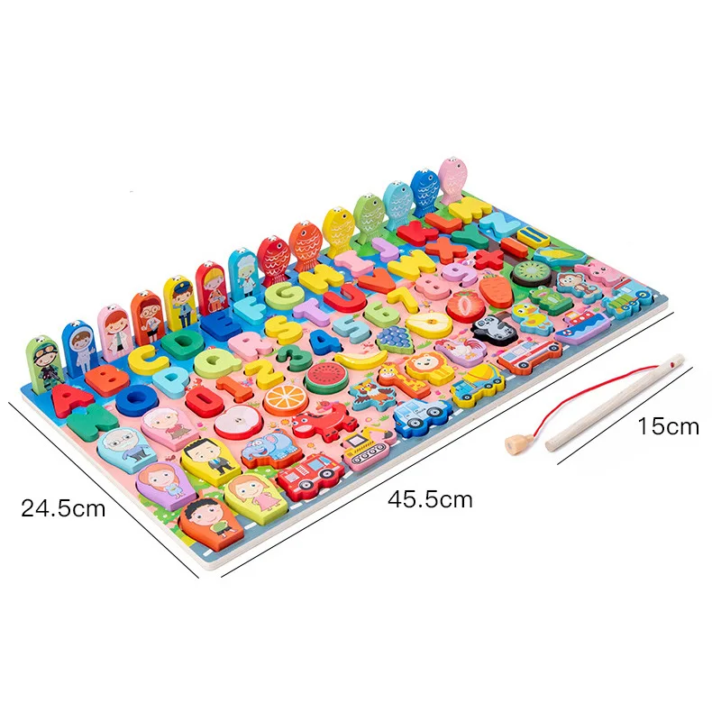 New design Count Geometric Shape Math Board Early Learning Infant Shape Color Match Board Toy For Kids