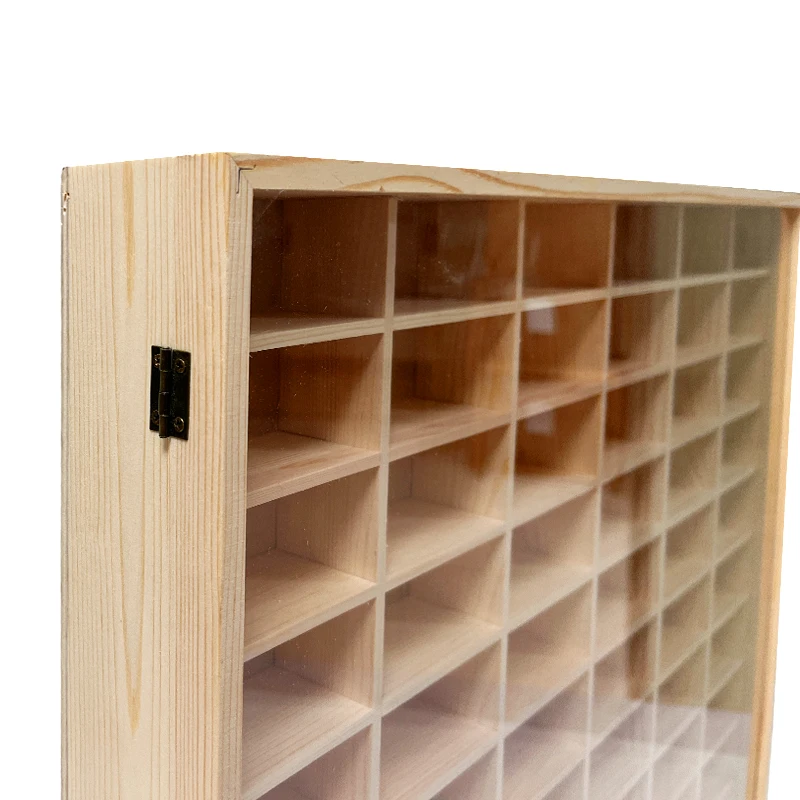 customized bamboo wooden children toy display cabinet acrylic window toys organizer storage kids storage toy car shelf