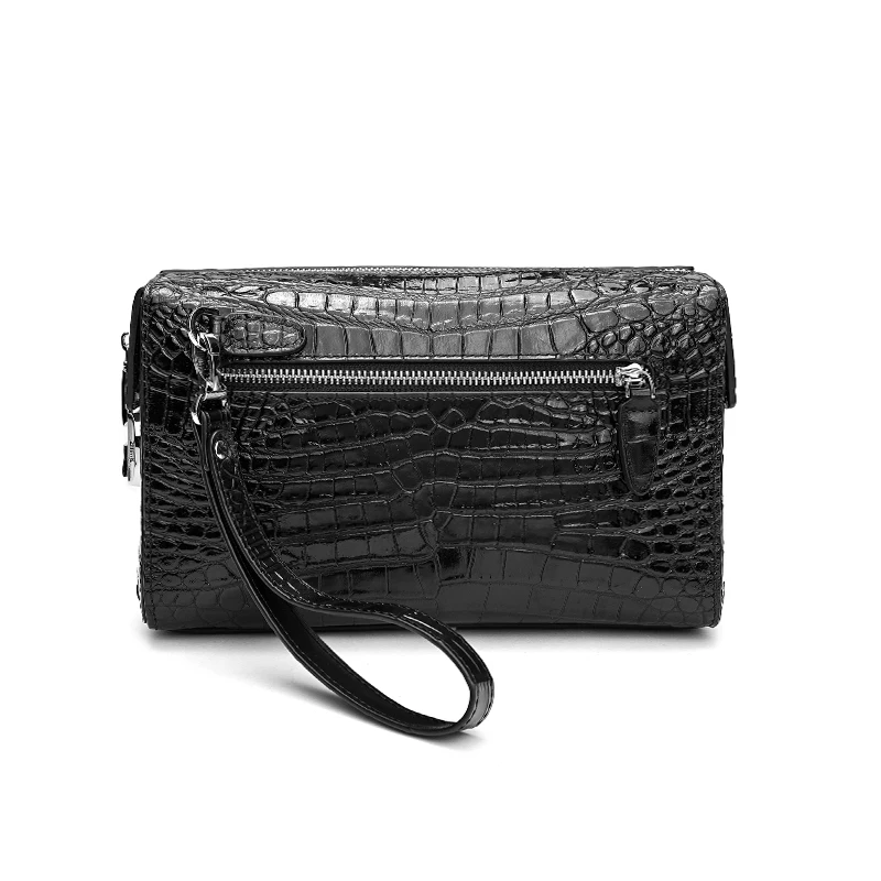 Hot Selling Crocodile Leather Zipper Clutch Bag For Men Customized Casual Luxury Clutch Handbag