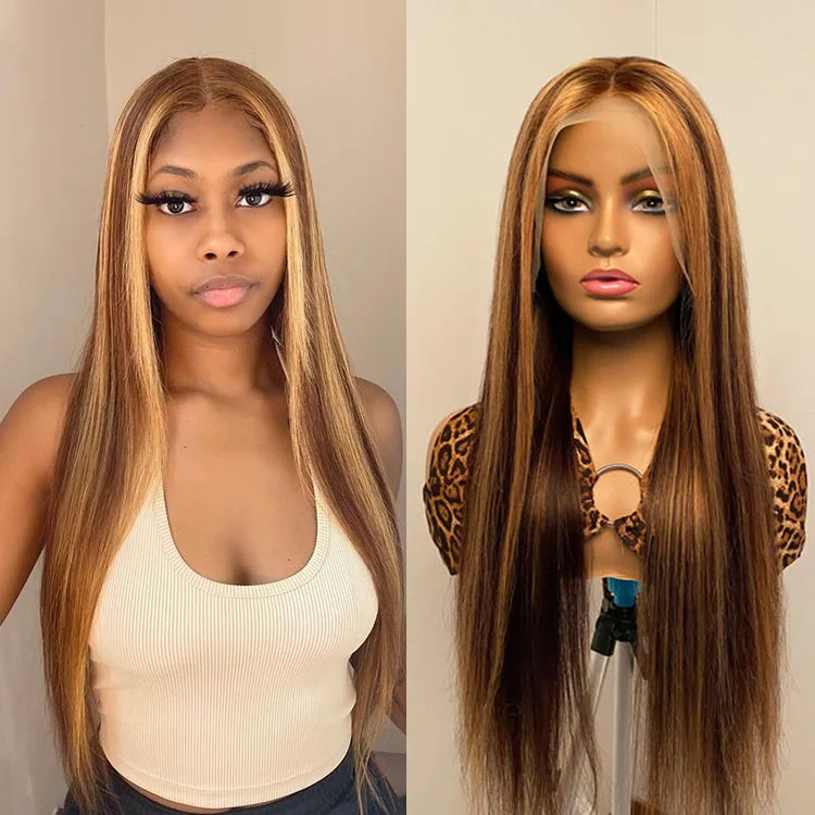 JP wholesale brazilian human hair wigs 100% unprocessed raw virgin hd lace highlight blonde wig