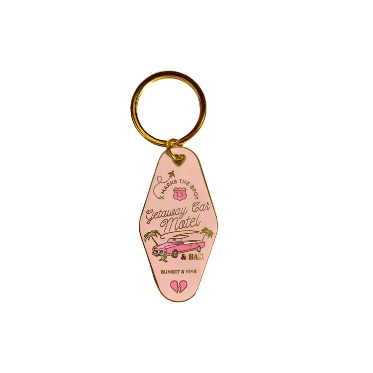 Manufacturers Metal Custom LOGO Lase Vintage Motel Keychain Soft Hard Enamel Hotel Key Chain Keyring Llavero Keychains  Gift