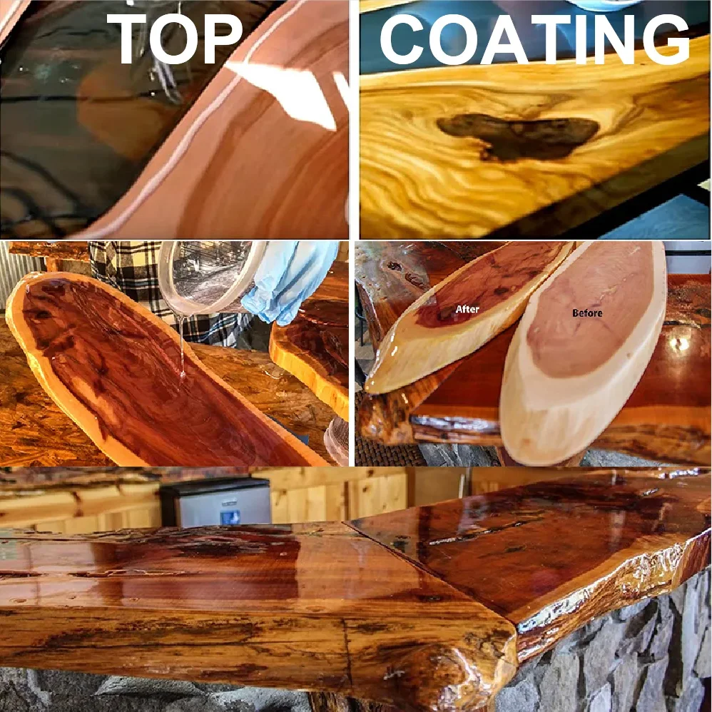 Epoxy Resin AB Adhesive 2:1 Transparent River Table Board Handicraft Potting Adhesive High Hardness Self Defoaming Crystal