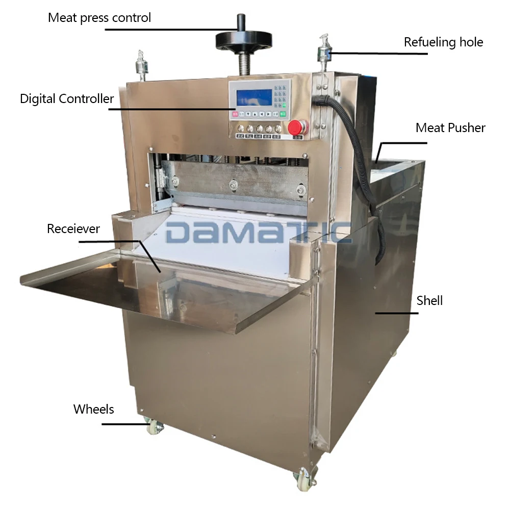 New commercial frozen pork beef meat slicer cutter machine with conveyor belt