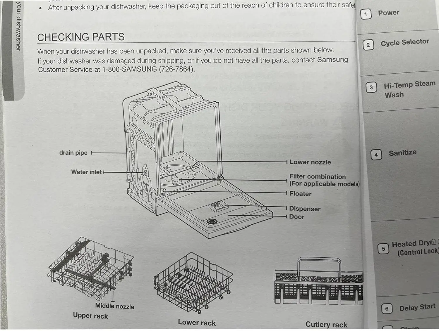 Genuine DD82-01387A Case-Spoon-Dishwasher  Rack Basket Replacement of Samsung dishwasher spare part
