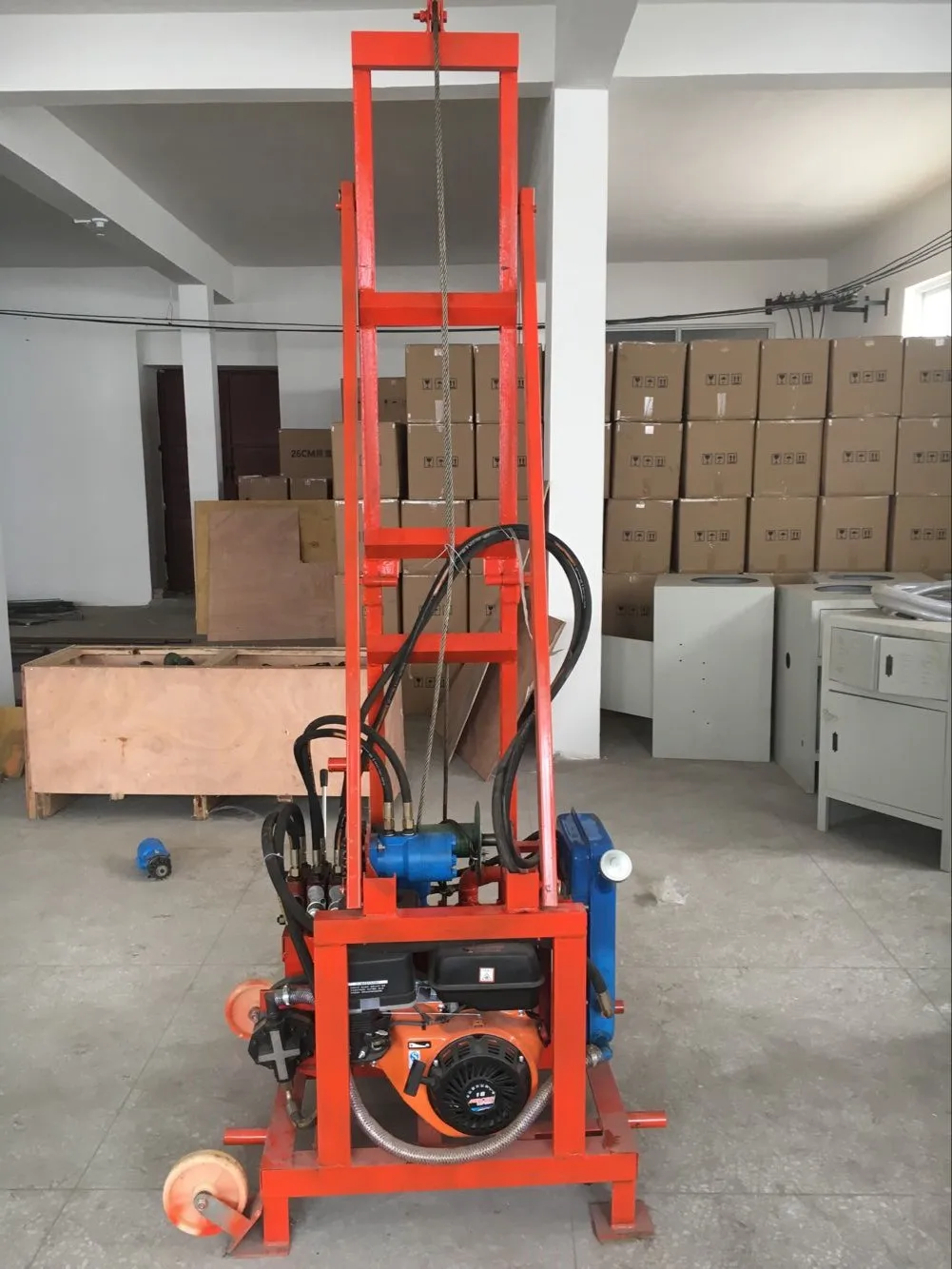 150m deep gasoline water well drilling machine/ borehole drilling machine with gasoline motor drilling