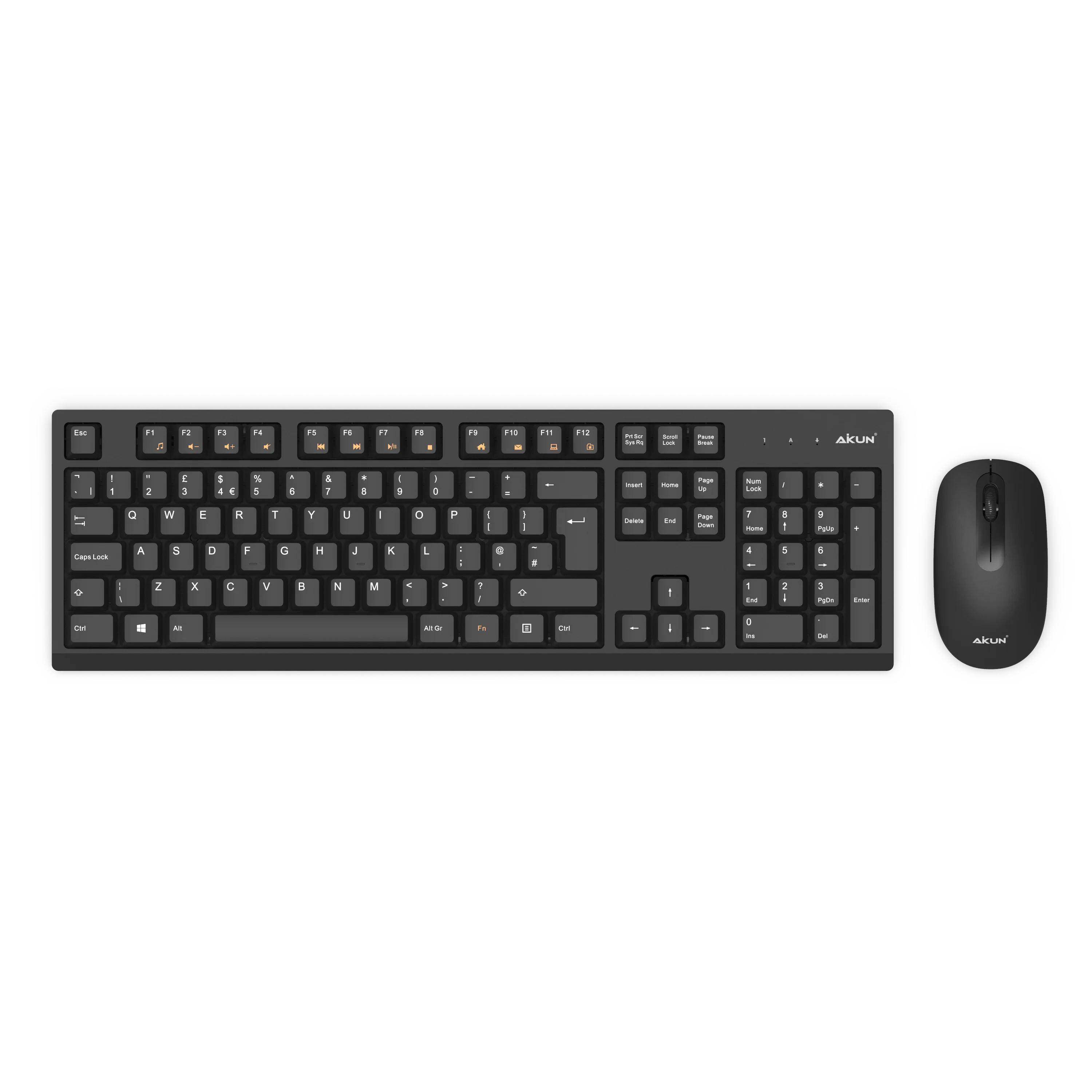 BX2510 Slim Designed Flat Key 2.4Ghz Wireless Keyboard and Mouse Combo for Office and Home Computer Use