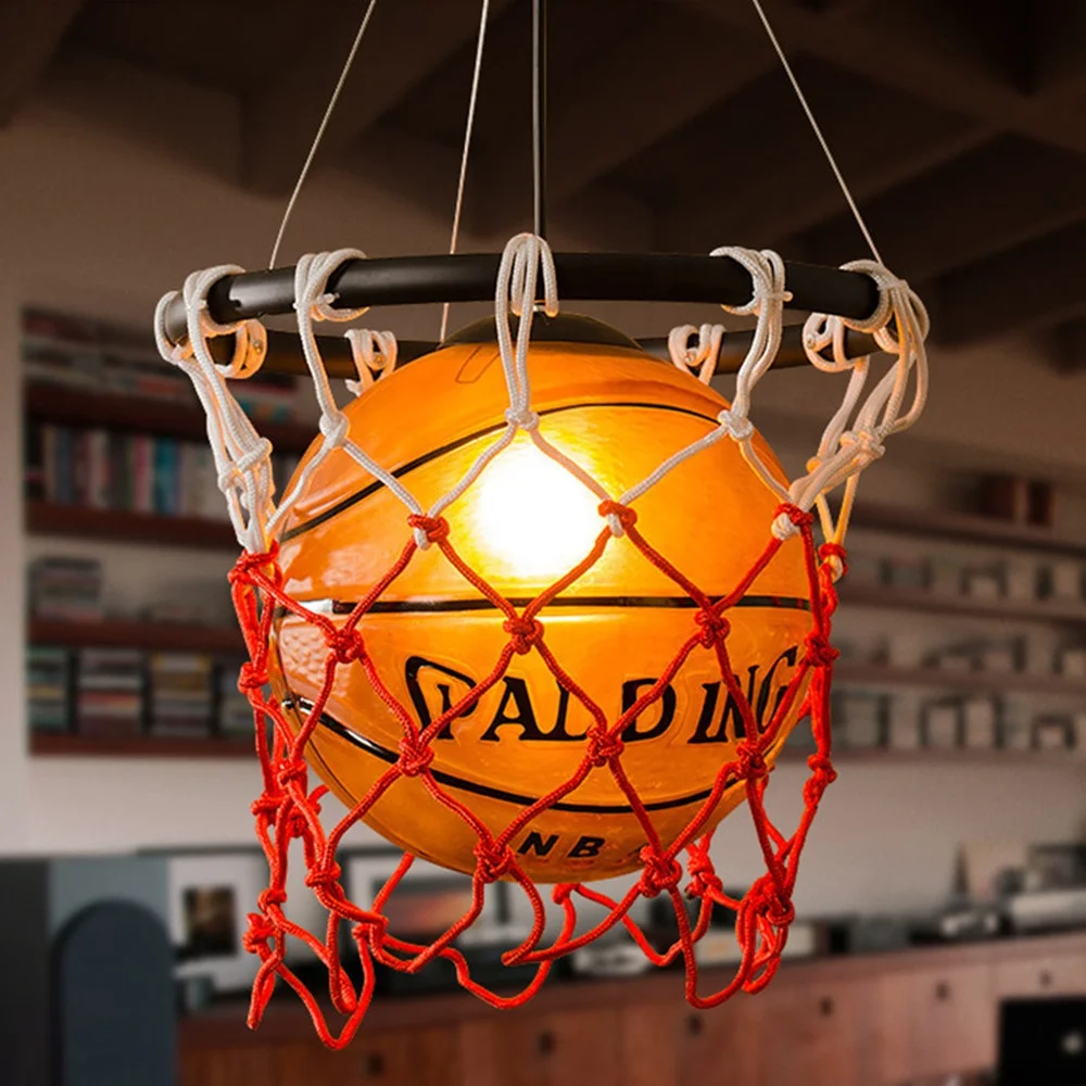 Biumart American Retro Basketball Chandelier Creative Personality Sports Theme Clothing Store Decoration Chandelier