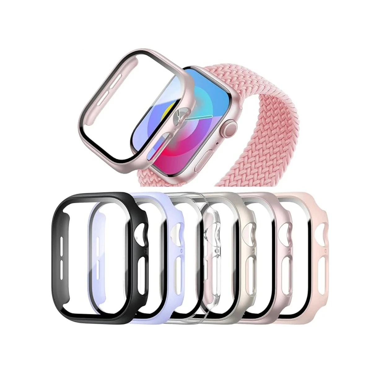 Жесткий чехол для экрана бампера iWatch серии 10 закаленное стекло + крышка Apple Watch S10 42 мм 46
