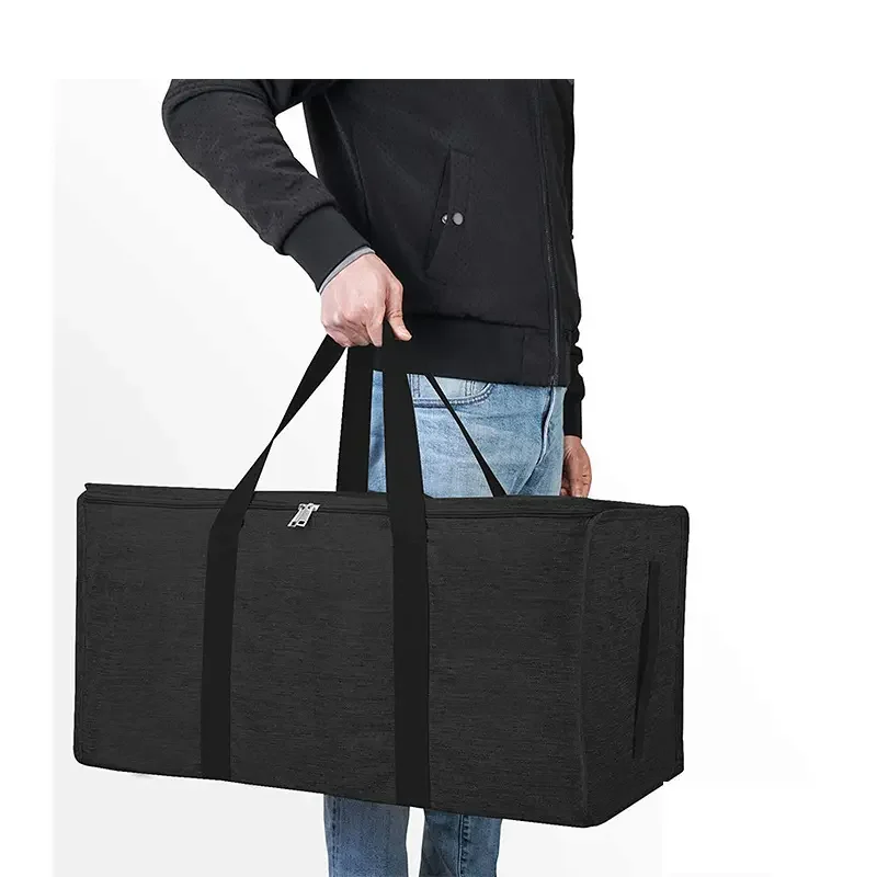 High Quality Extra Large Storage Tote With Zippers And Carrying Handles Heavy Duty Oxford Fabric Moving Bags For Laundry Space