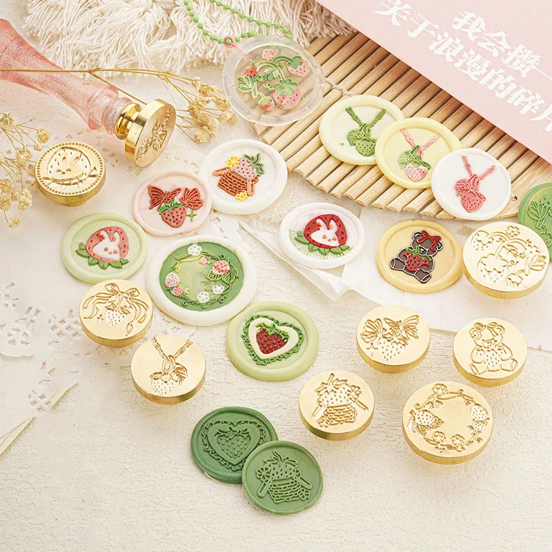 Hot Sells Strawberry Series Strawberry Necklace Strawberry Wreath Wax Seal Stamp Head