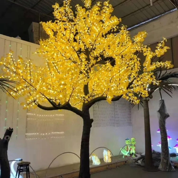 Оптовая продажа наружный желтый светодиод Искусственный Кленовый светильник для дома рождественские праздничные Свадебные садовые украшения IP65 24 В 5 м