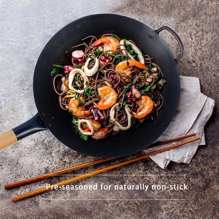 Preseason  Best Chinese Kitchen Utensils Carbon Steel Cooking Wok