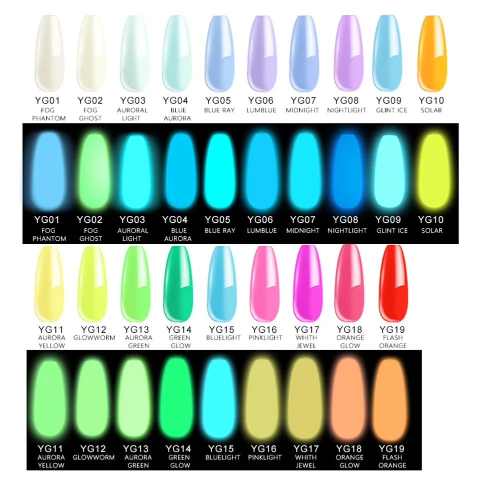  Nail art световой UV геля soak off Гель лак для ногтей светятся в темноте