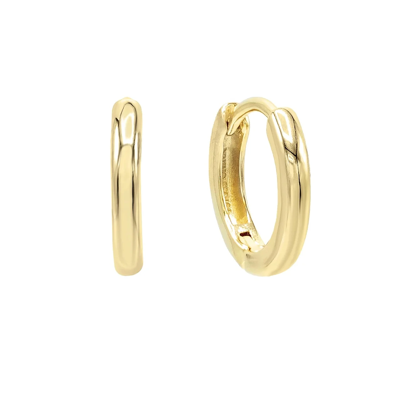 925 sterling silver 14k gold plated jewelry minimalist cartilage huggie hoop earrings for ladies