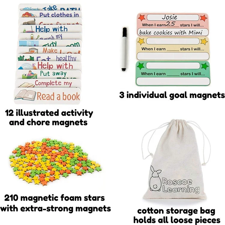 hot sells high quality educational magnet toy  Customs Reward Star Chart board for children 400*320mm