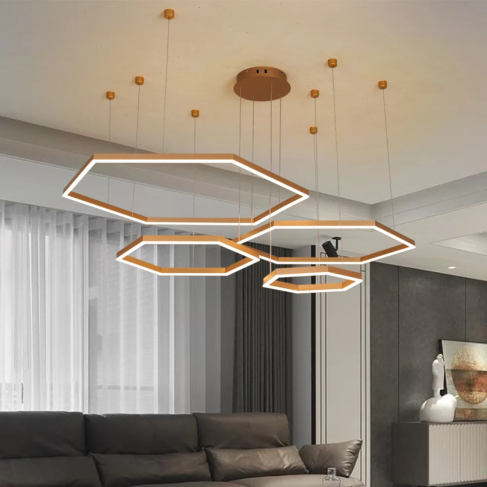 Simple High Quality Ceiling Contemporary Circle 4 Rings Indoor LED Chandelier Modern