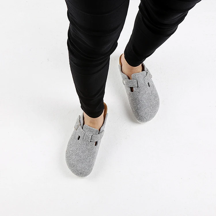 
Casual Shoes Woolen Cloth Uppers Sandals Women Outdoor Wool Felt Slippers <span style=
