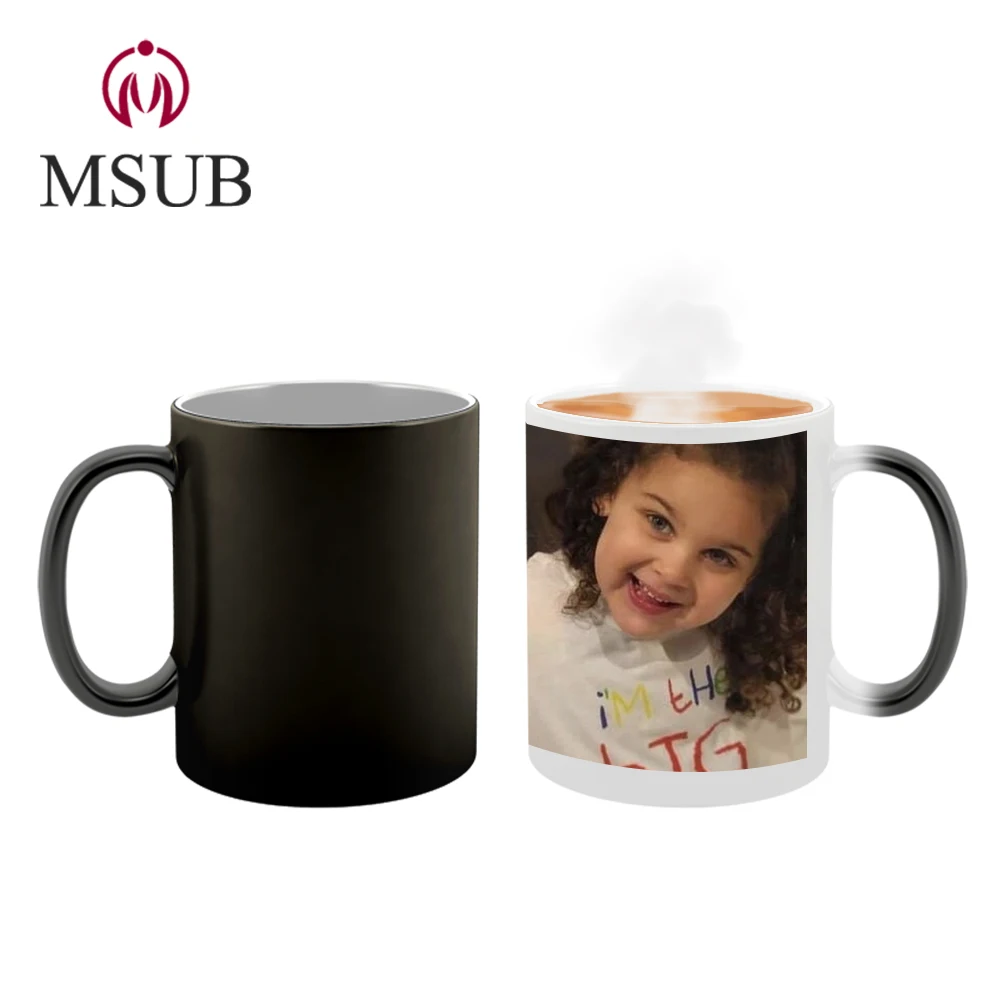 Reasonable price ceramic coffee mug 11oz magic top glossy mugs sublimation cup