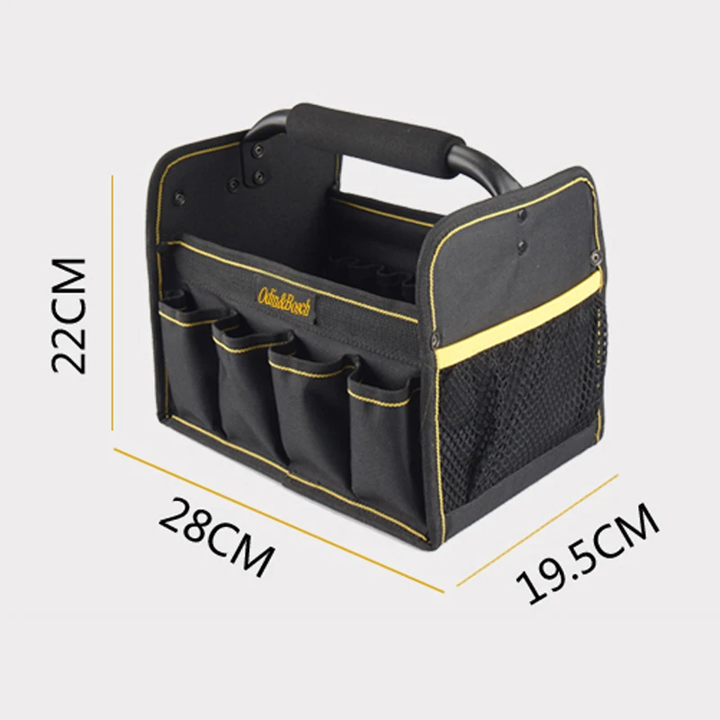 Customized Steel Tubular Handle Garden Set Socket Car Detailing Open Top Electrician Tool Bag