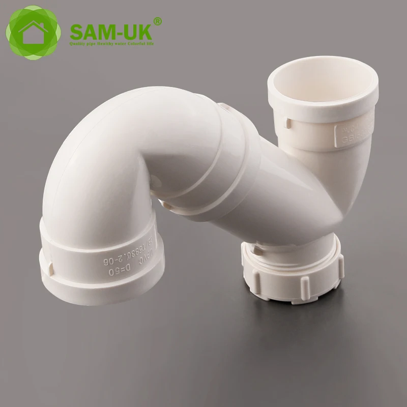 50-110 SAM-UK factory produce customizable size DWV s-trap plastic pipe fittings pvc pipes and fittings