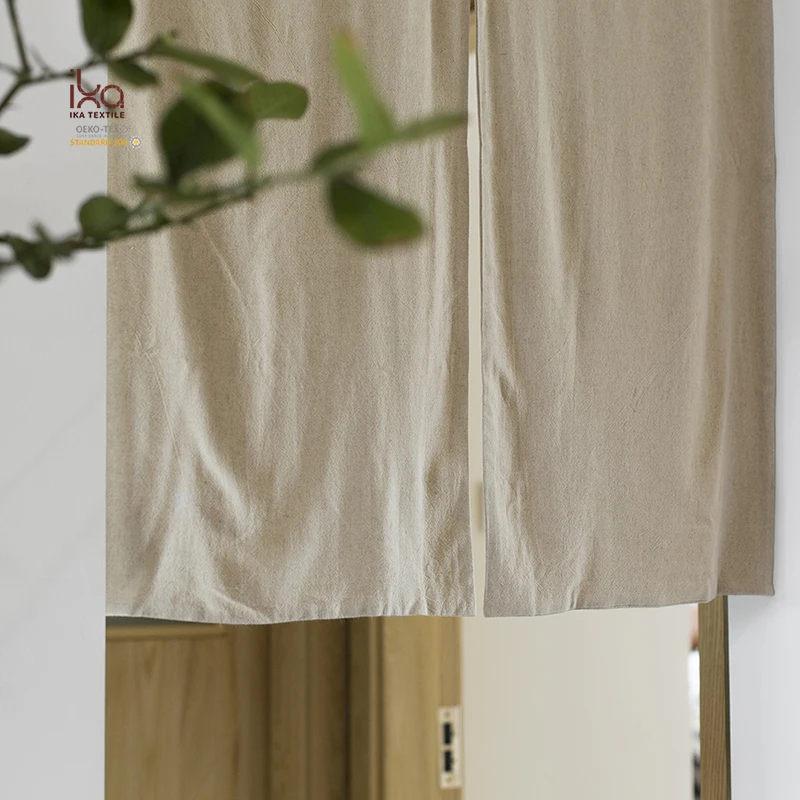 Living Room Luxury Extend Adjustable Rod Customized Shower Cotton Linen Curtains for Doors and Windows