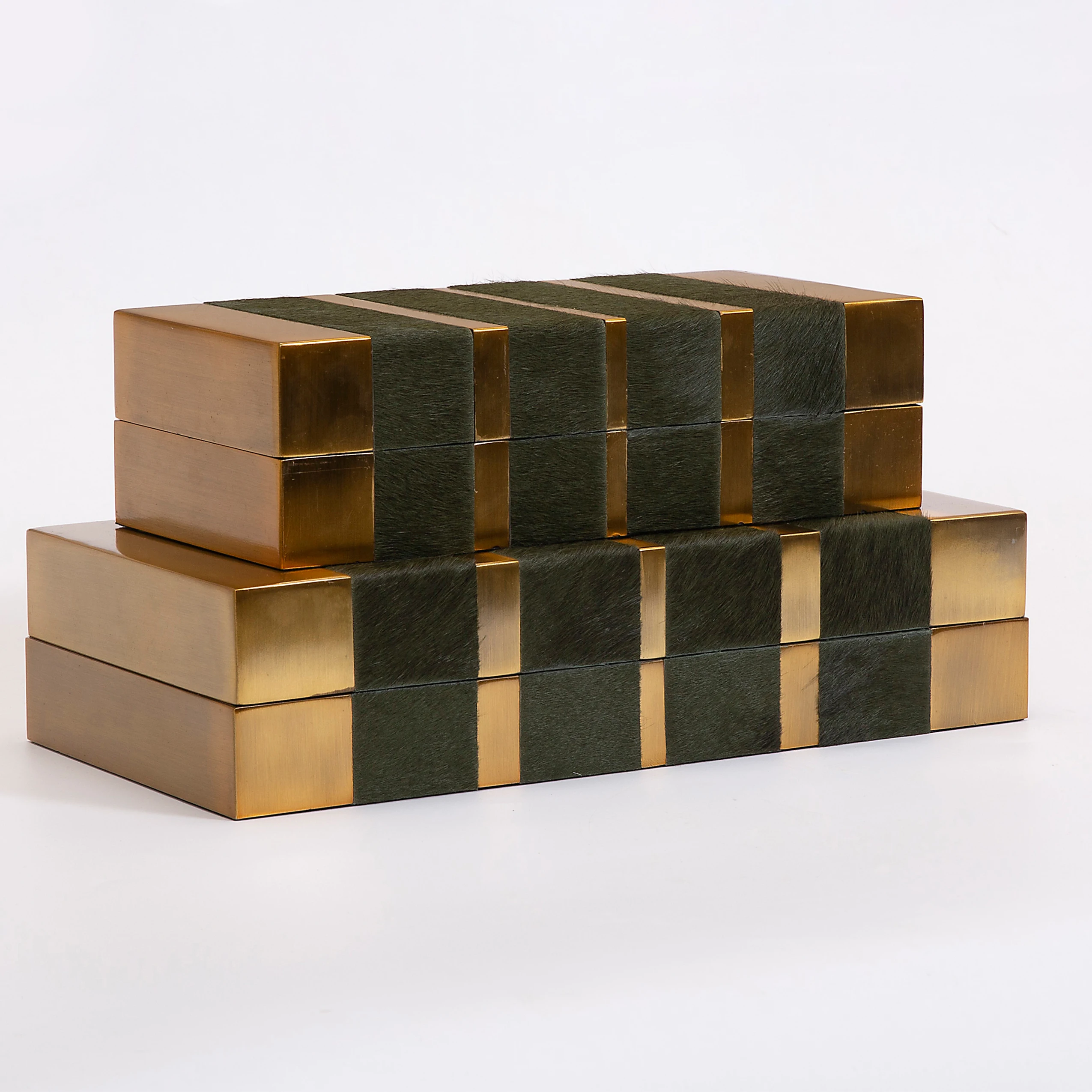 S-112Storage Box Ring Jewelry Box wholesale Rectangular Wooden Custom Metal European Home Decoration Woven Texture Leather box