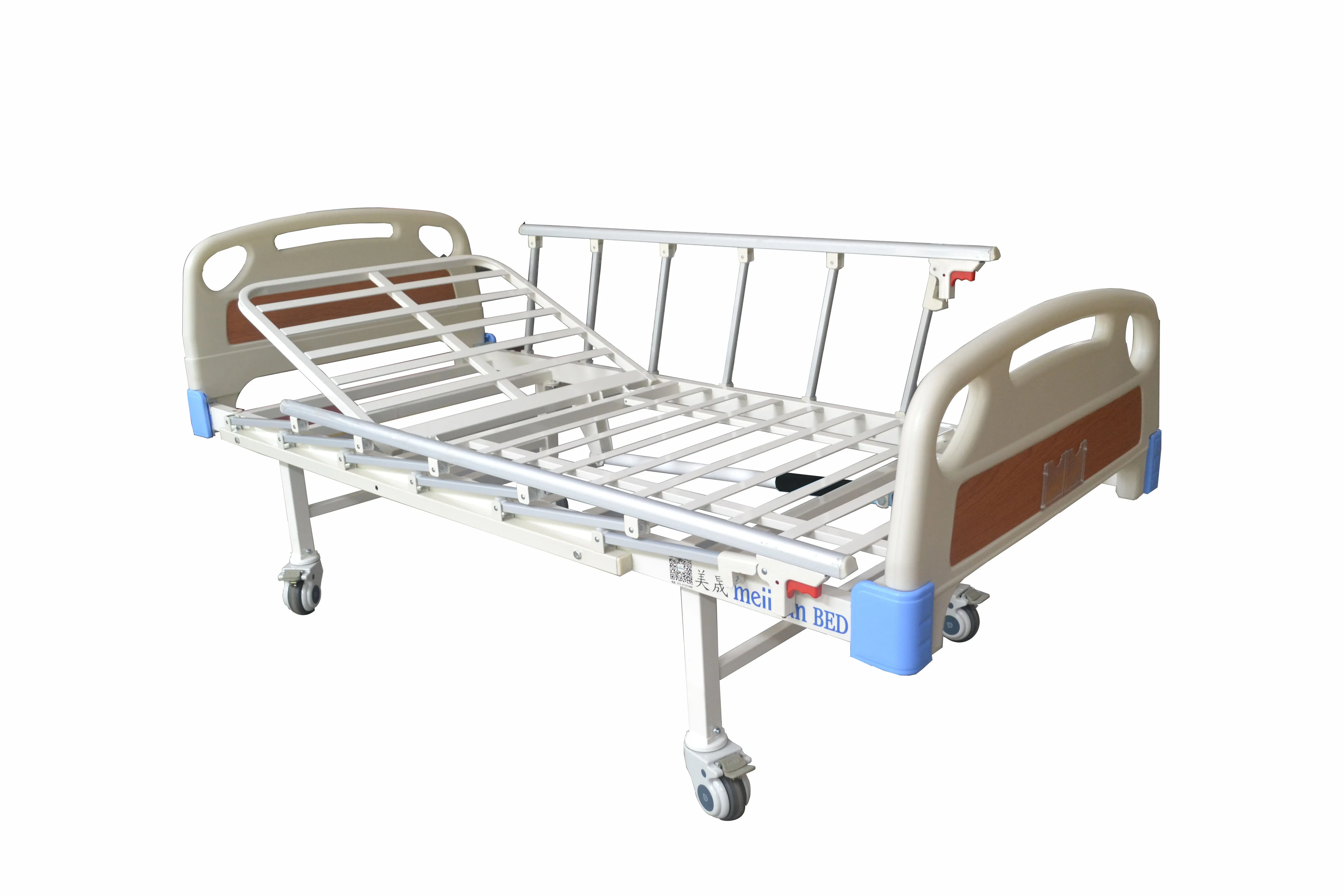 BCA-141 3 Cranks 3 Function Adjustable Medical Furniture with Casters Clinic Patient Nursing Folding Manual Metal Hospital Bed
