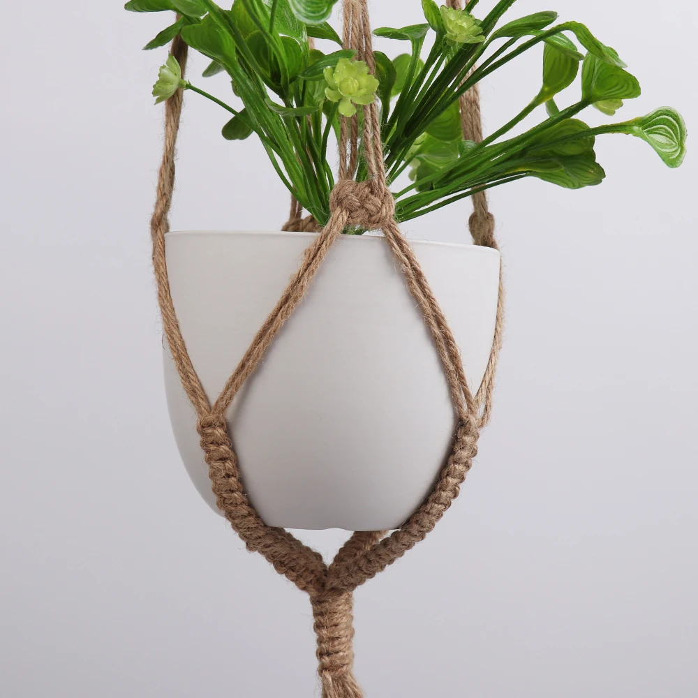  Wholesale Woven Decorative Hanging Garden Flower Pot Baskets Customized Rattan Outdoor