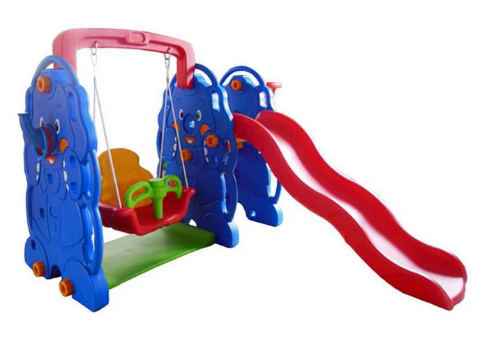 Hot sale outside school  elephant slide and swing set for children home