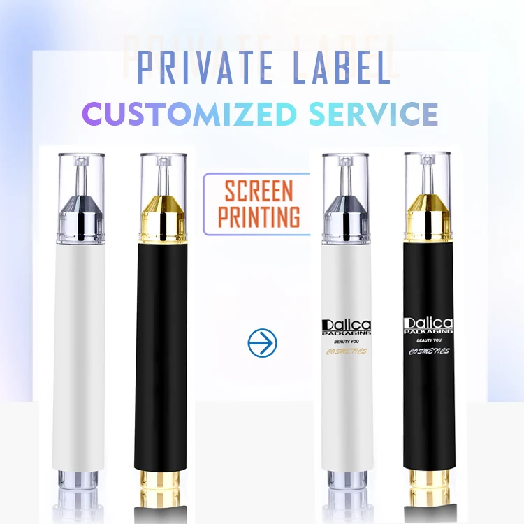 Wholesale Cosmetic container Customized color Empty 15g Plastic Airless Syringe Bottle Packaging