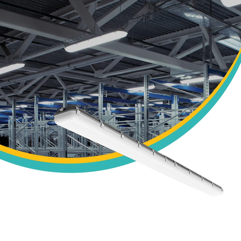 Dimmable Tri-proof Fixture Linear Lights Outdoor Vapor Tight Lamp with Motion Sensor Emergency