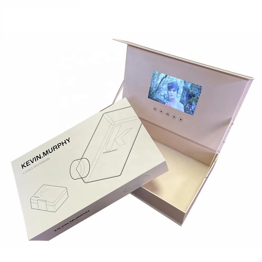 Europe Hot Promotion Item Pink  New Advertising Invitation Lcd Screen Branded Gift Video Box With LCD TFT Screen