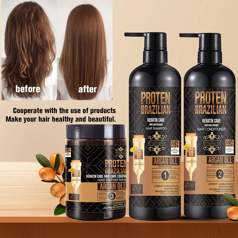 Factory Price Protein Brazilian Keratin Repairing Nourishing Hair Care Set Private Label Protein for women and man