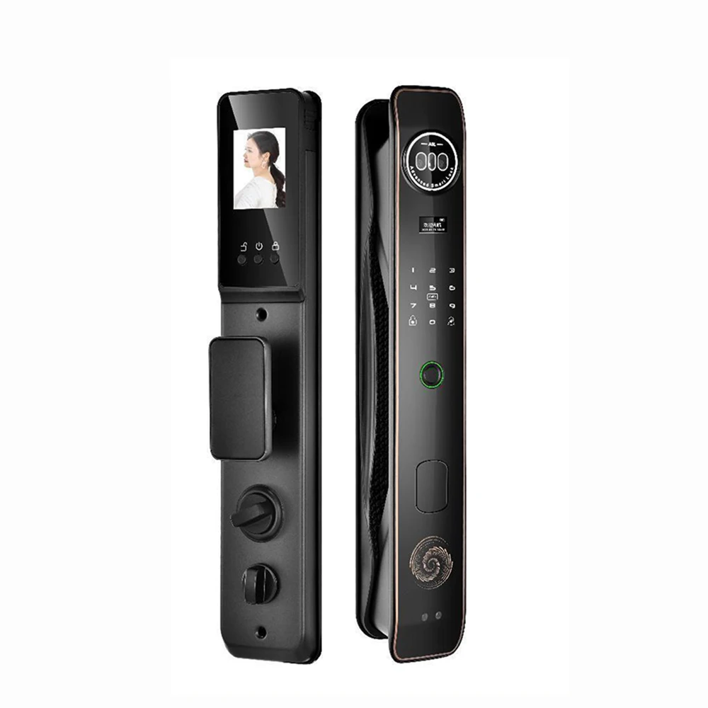Digital Entry Door Lock Front 3D Face Recognition Fingerprint Electronica Residential Smart Lock with Type C Charge Port